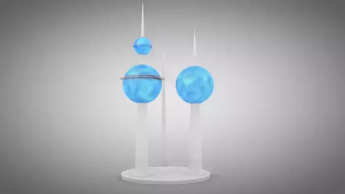 Kuwait Tower  Low-poly 3D model