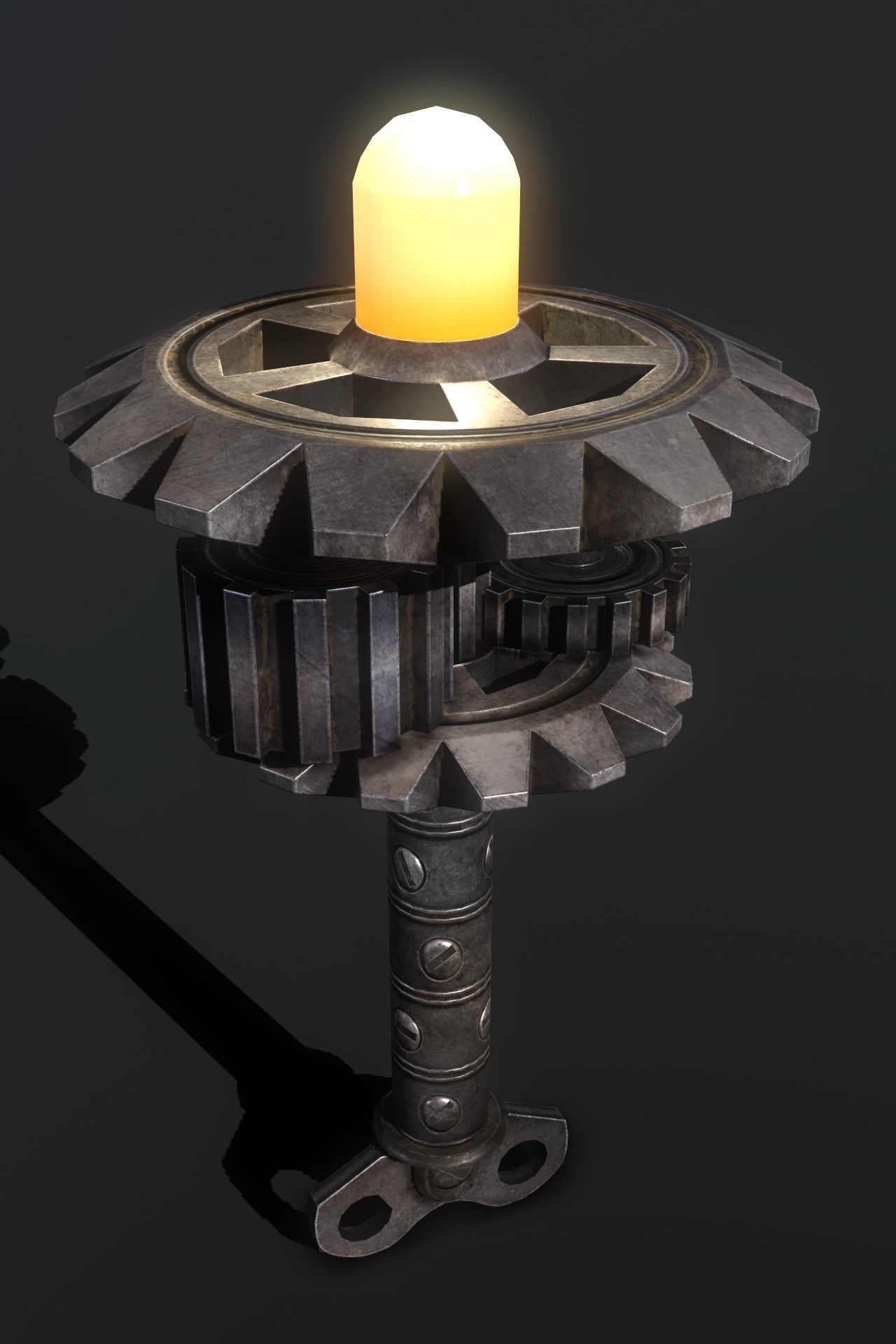 mechanical lamp Low-poly 3D model_0