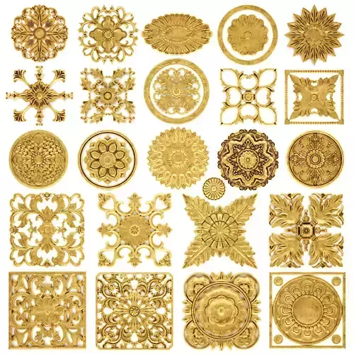 Stucco collection ceiling rosette 2 3D model