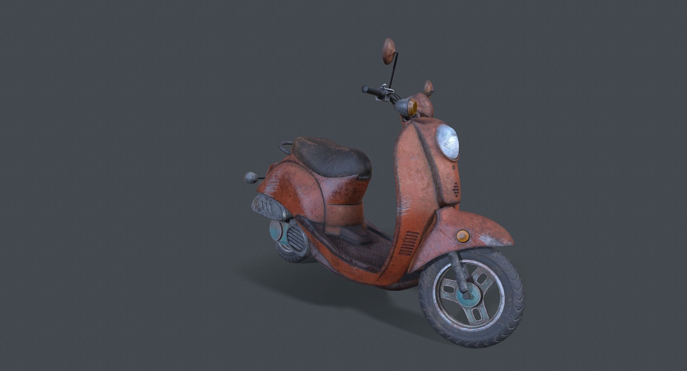 Old Vespa Motorcycle Low-poly 3D model_1