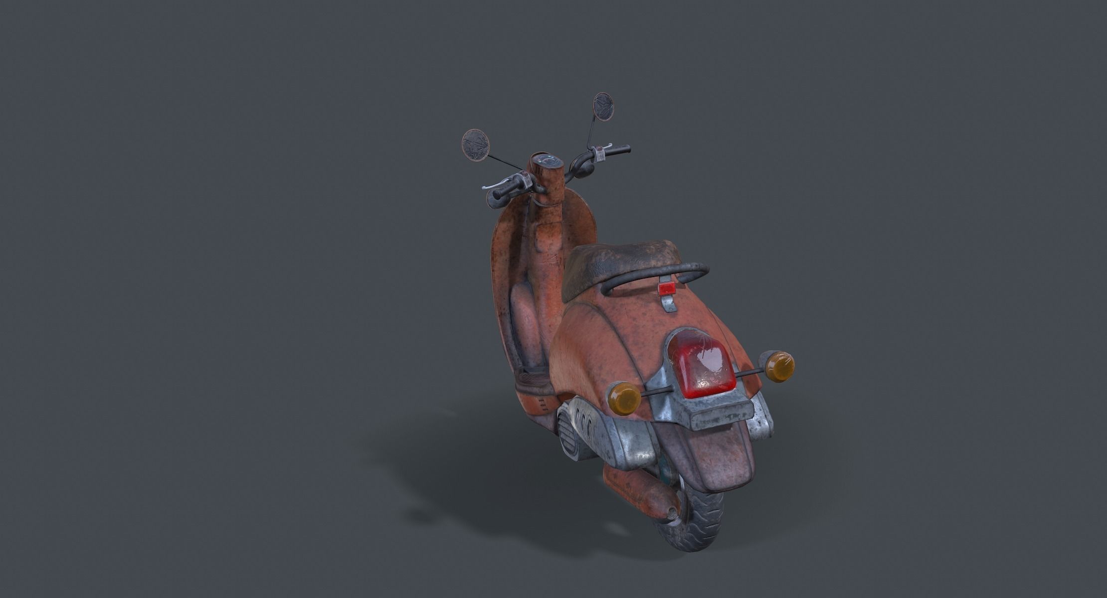 Old Vespa Motorcycle Low-poly 3D model_3