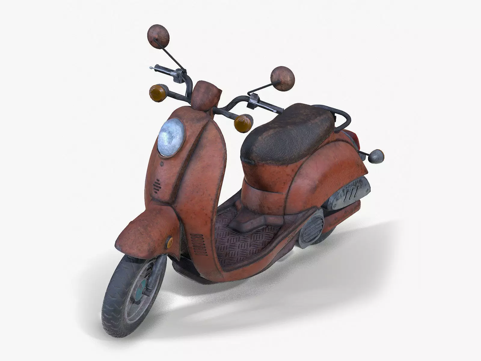 Old Vespa Motorcycle Low-poly 3D model_0