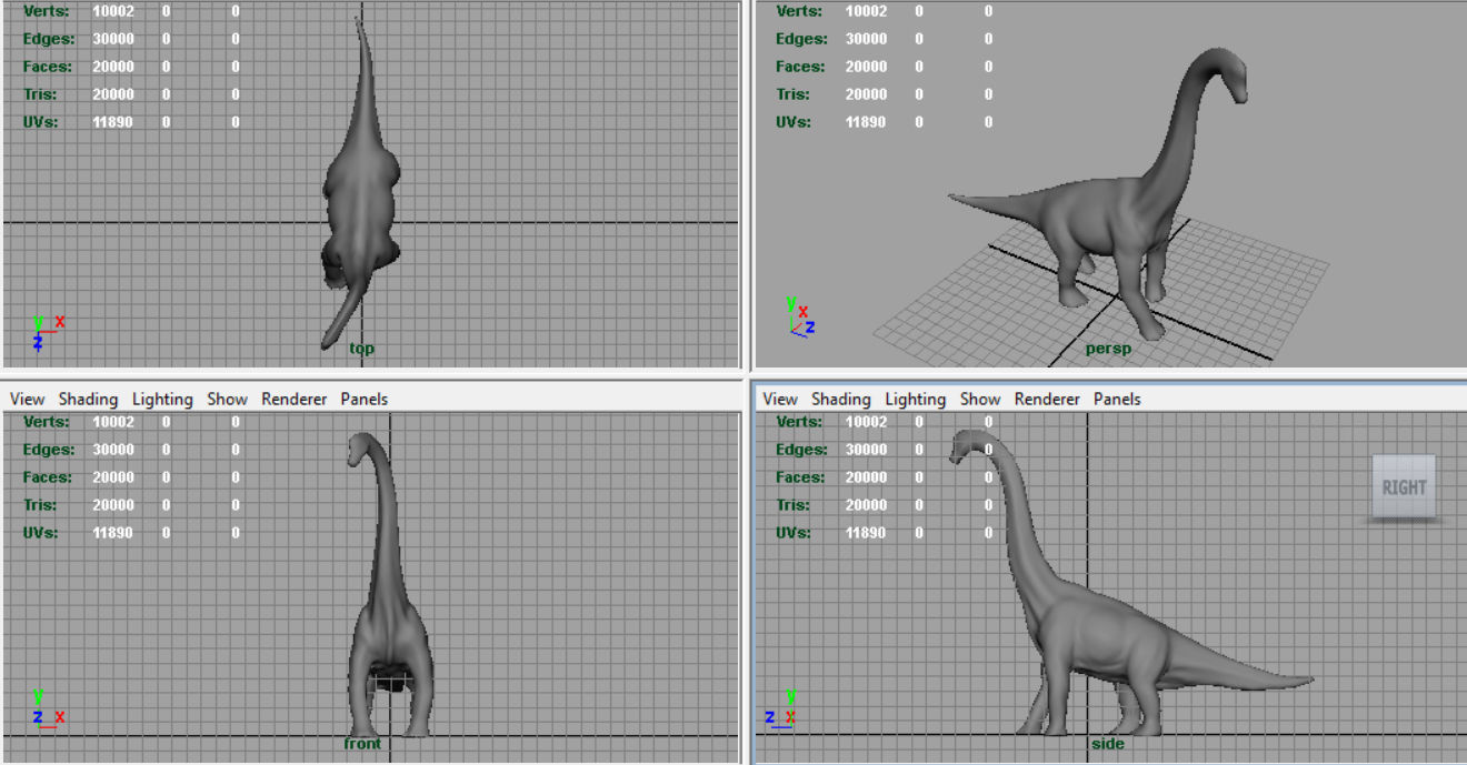 Brachiosaurus dinosaur Low-poly 3D model_7