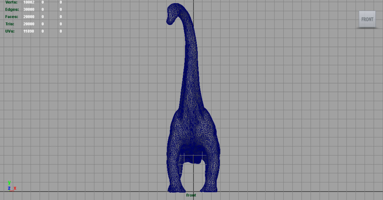 Brachiosaurus dinosaur Low-poly 3D model_10