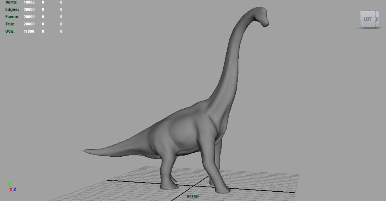 Brachiosaurus dinosaur Low-poly 3D model_2