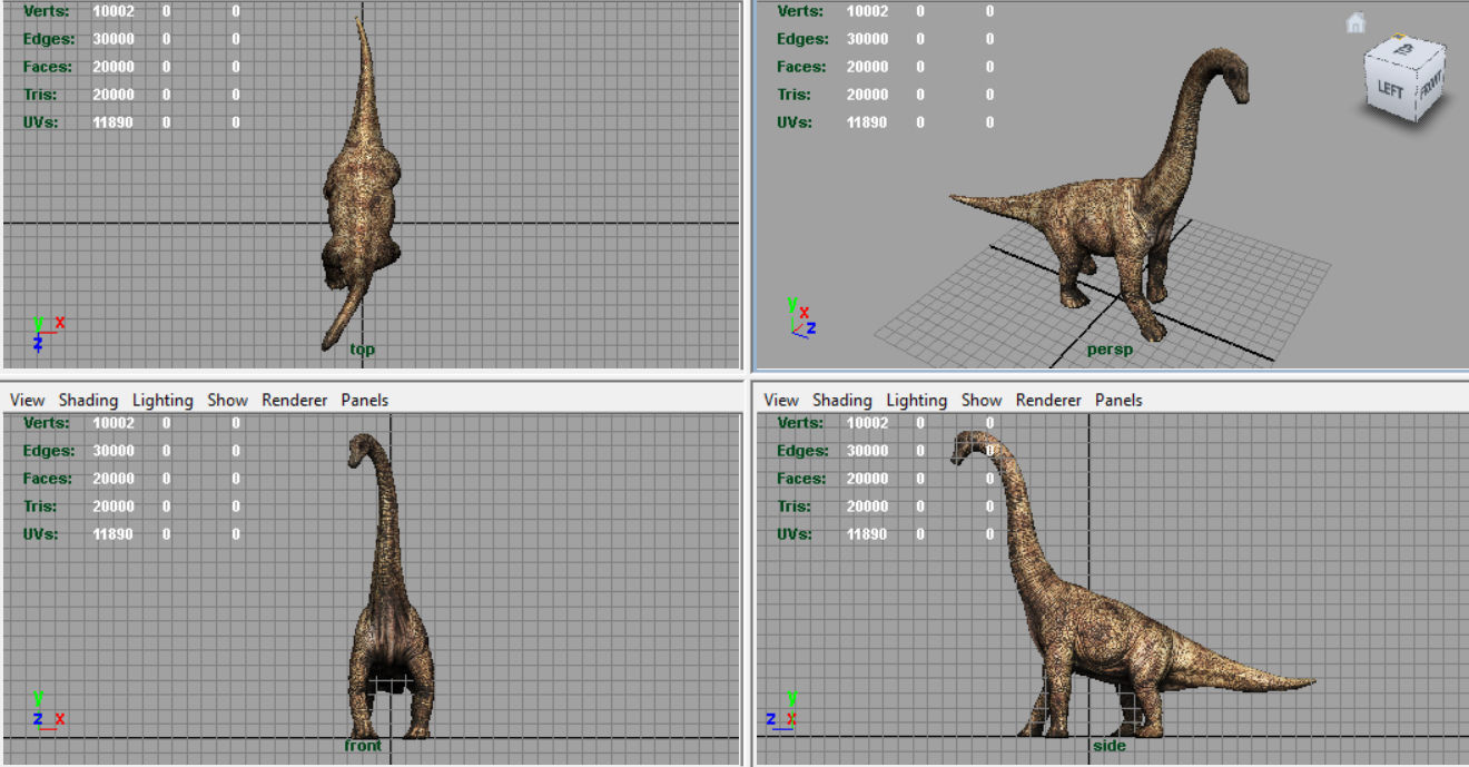 Brachiosaurus dinosaur Low-poly 3D model_8