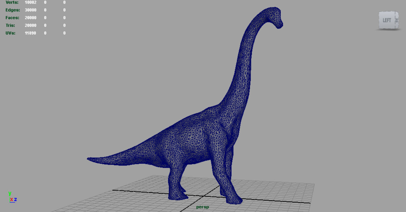 Brachiosaurus dinosaur Low-poly 3D model_4
