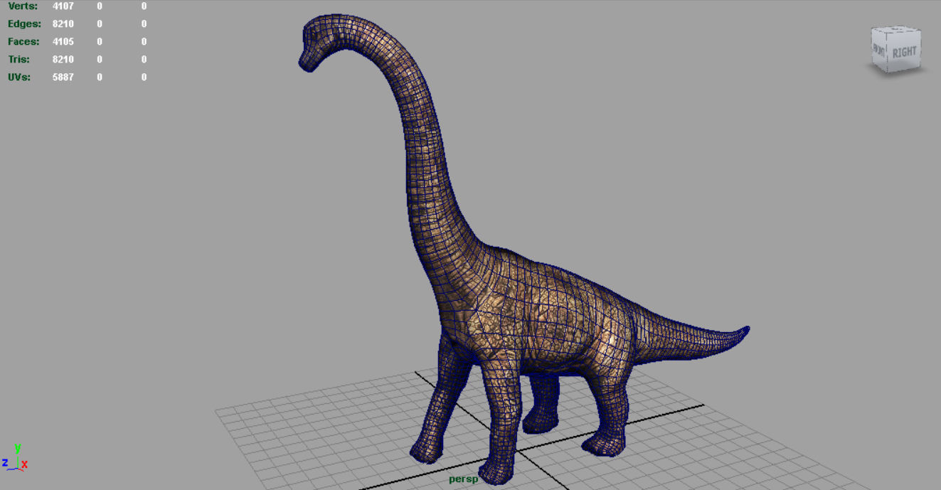 Brachiosaurus dinosaur Low-poly 3D model_6
