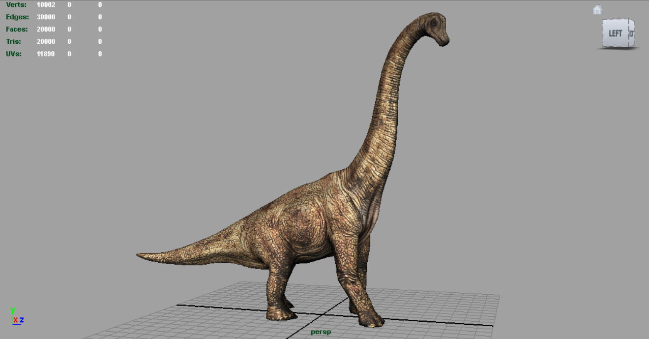 Brachiosaurus dinosaur Low-poly 3D model_3