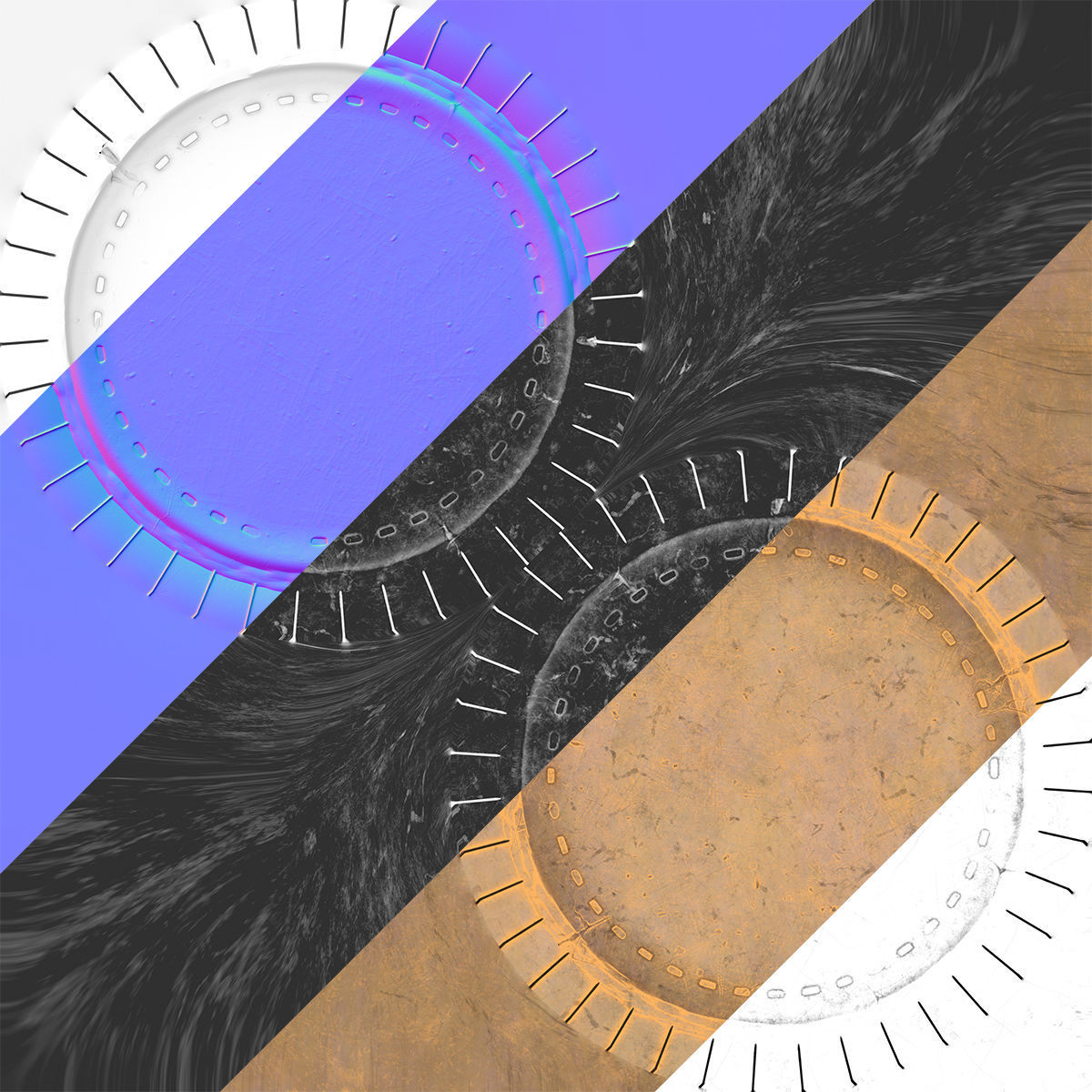 Old Coin with Empty Space - PBR Game-Ready Low-poly 3D model_2