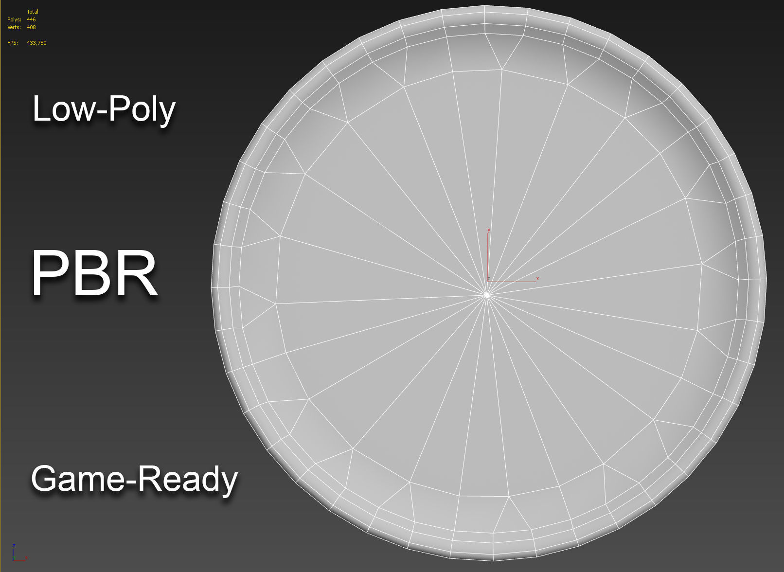 Old Coin with Empty Space - PBR Game-Ready Low-poly 3D model_6