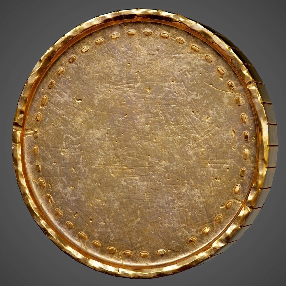 Old Coin with Empty Space - PBR Game-Ready Low-poly 3D model_8