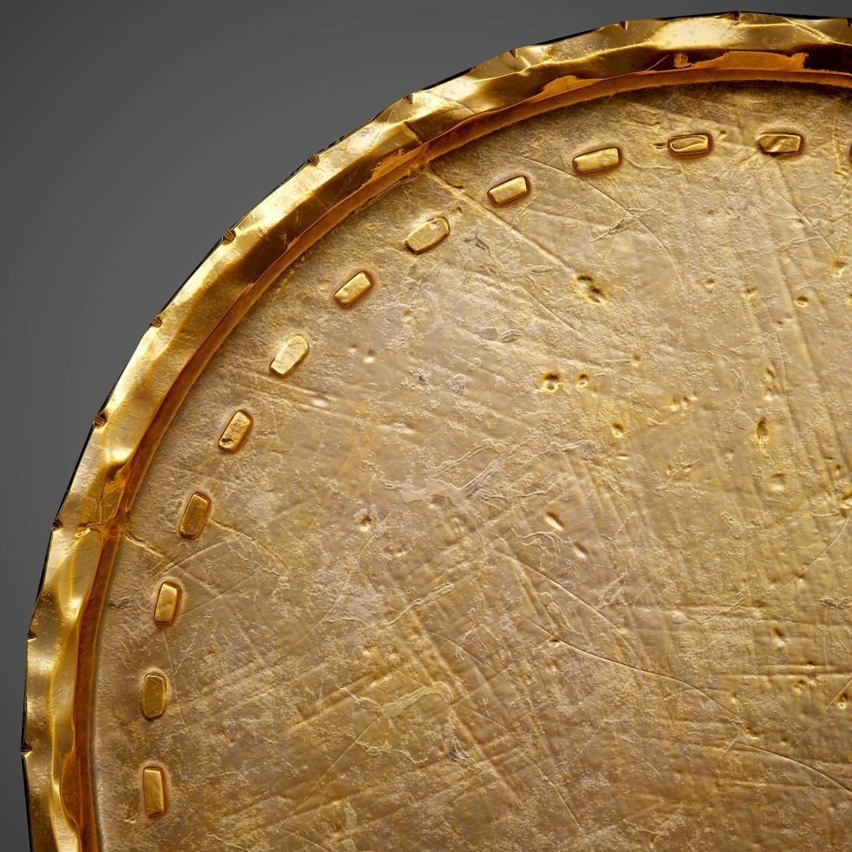 Old Coin with Empty Space - PBR Game-Ready Low-poly 3D model_3