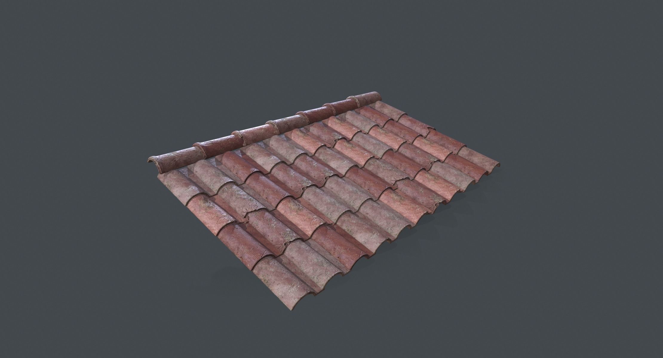 Lowpoly Clay Rooftiles Low-poly 3D model_2