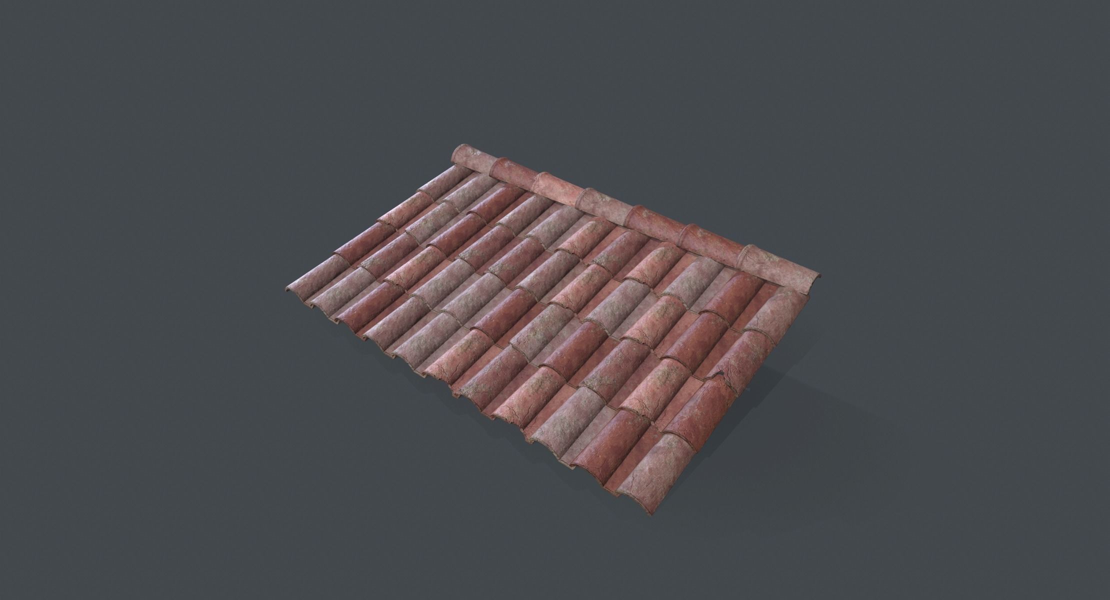 Lowpoly Clay Rooftiles Low-poly 3D model_1