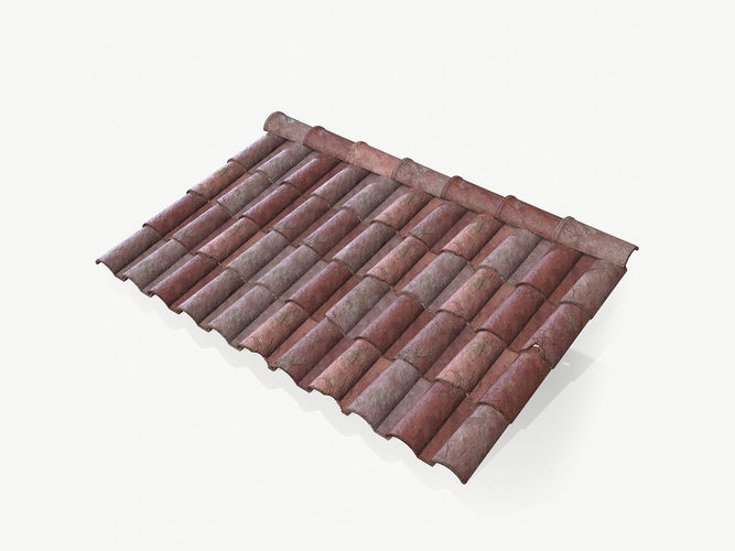 Lowpoly Clay Rooftiles Low-poly 3D model