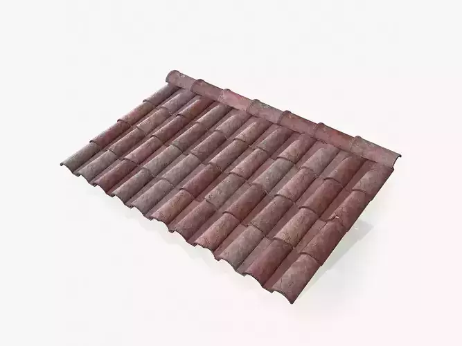 Lowpoly Clay Rooftiles Low-poly 3D model