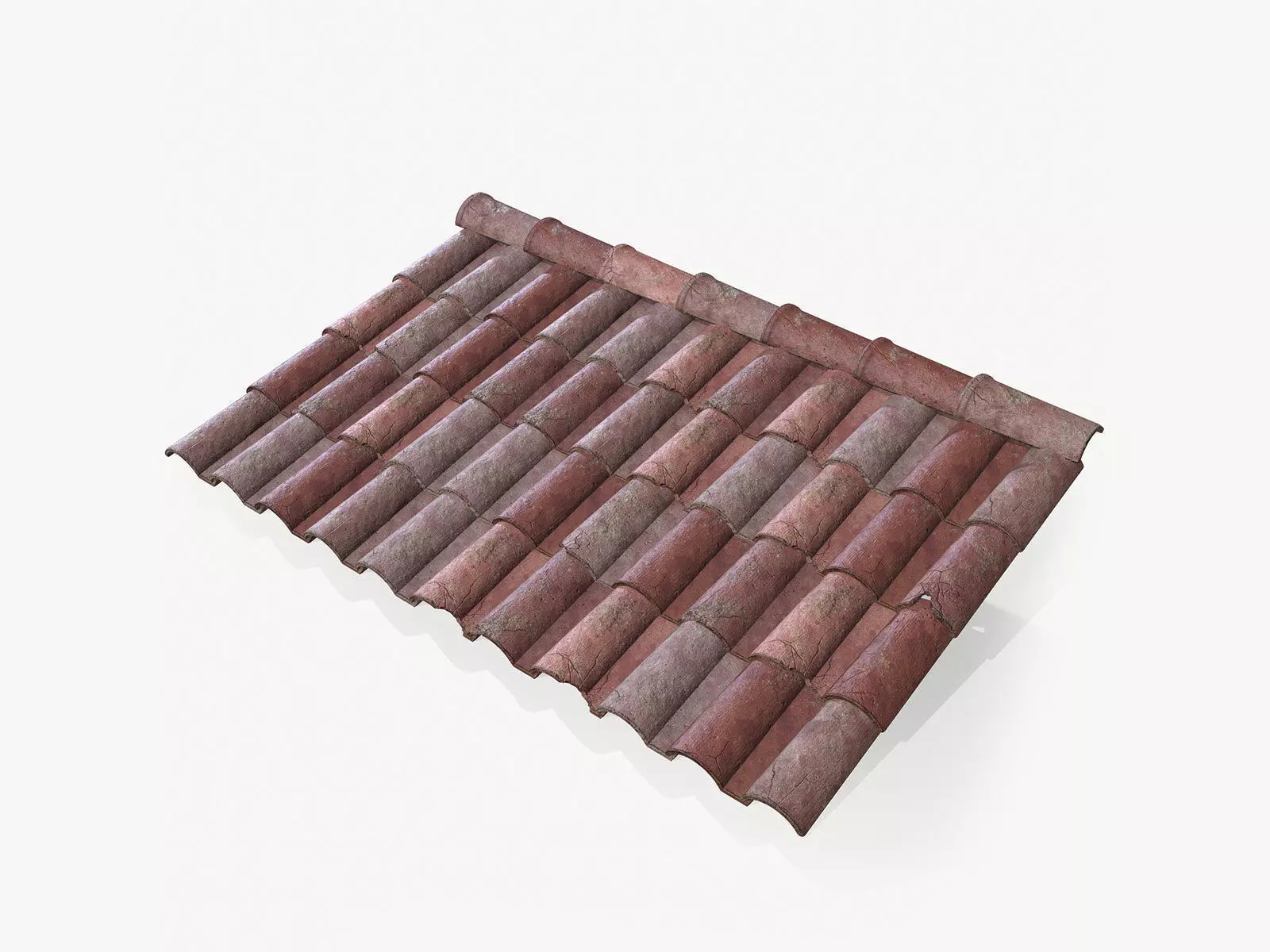 Lowpoly Clay Rooftiles Low-poly 3D model_0