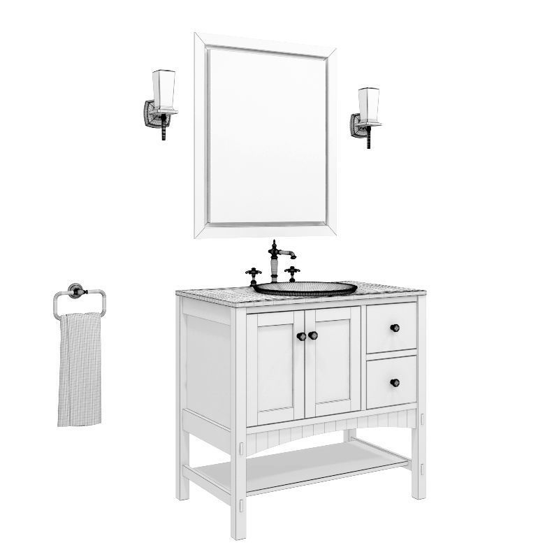 Furniture Set in the bathroom Marabou-36 KOHLER  3D model_5