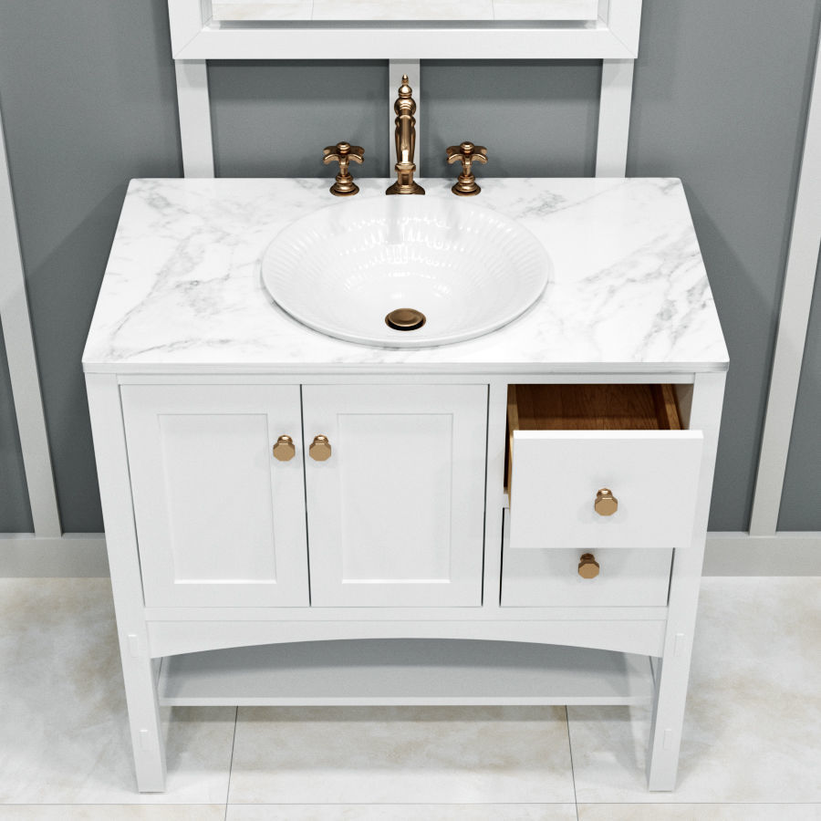 Furniture Set in the bathroom Marabou-36 KOHLER  3D model_2