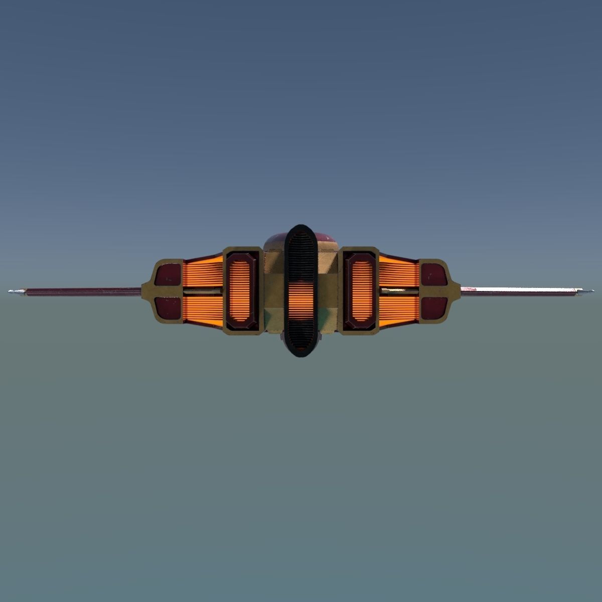 Spaceship Dagger Type 1 Red Low-poly 3D model_23