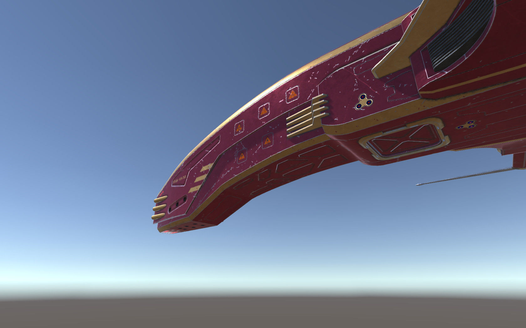 Spaceship Dagger Type 1 Red Low-poly 3D model_12