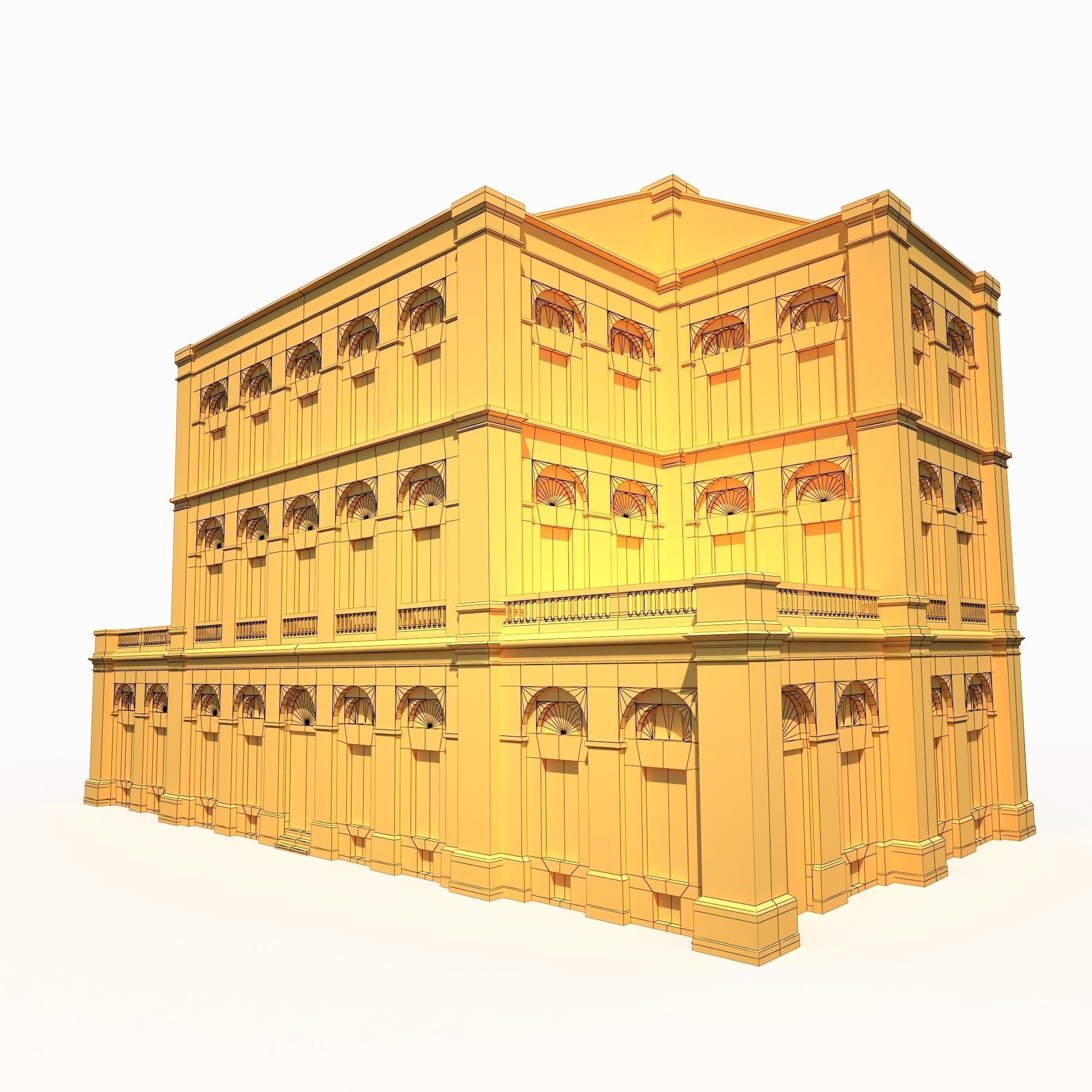 Building Facade 184 Low Poly Low-poly 3D model_5