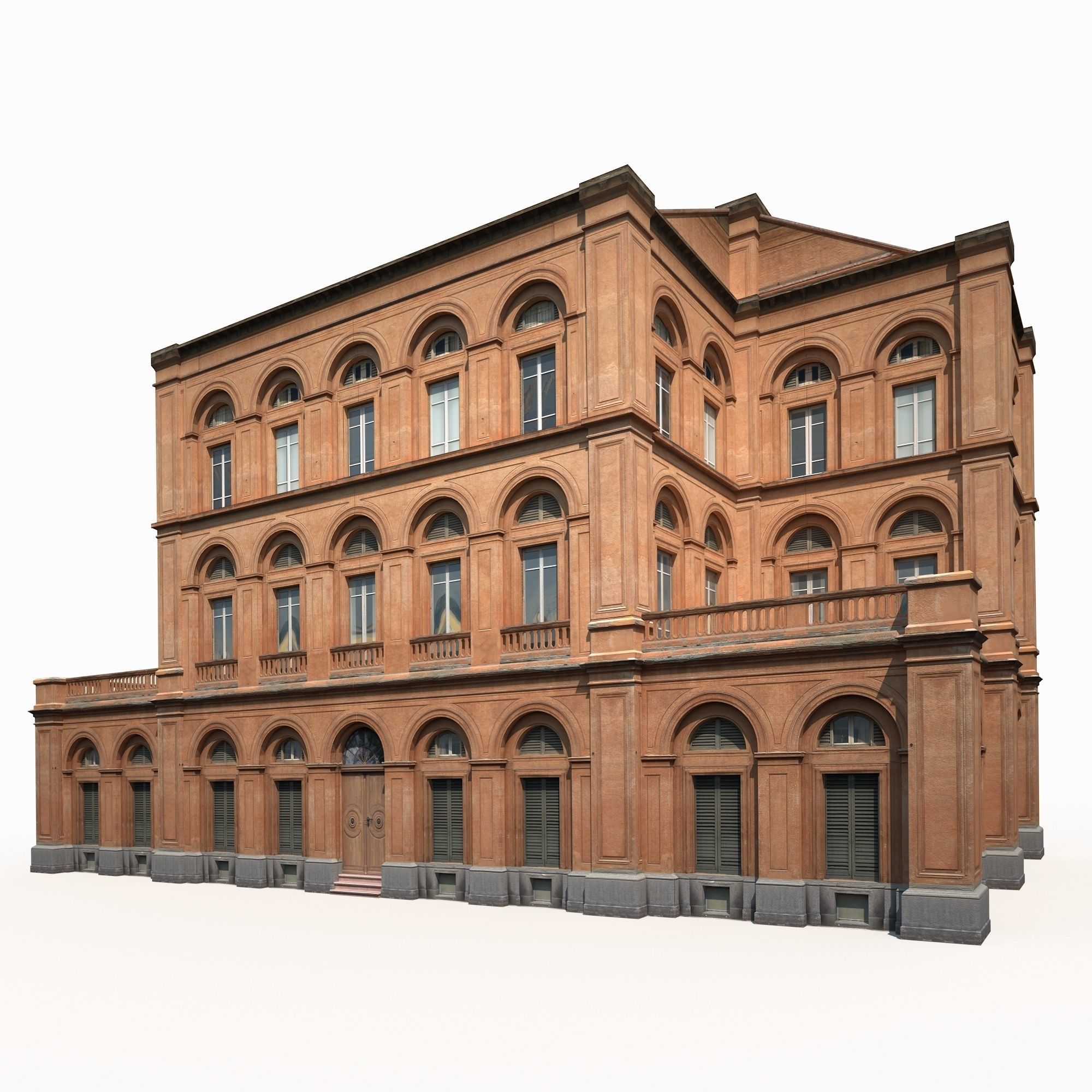 Building Facade 184 Low Poly Low-poly 3D model_2
