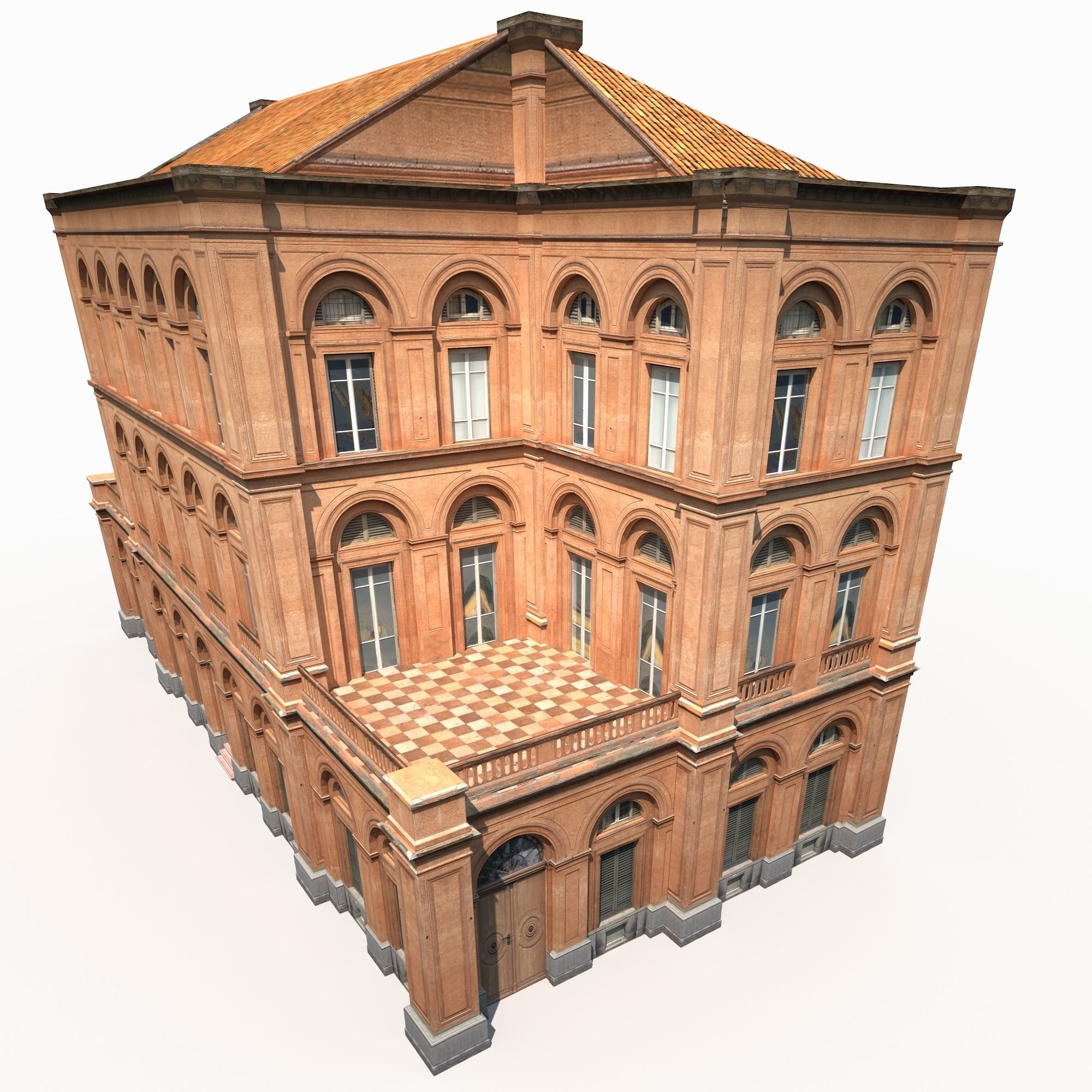 Building Facade 184 Low Poly Low-poly 3D model_9