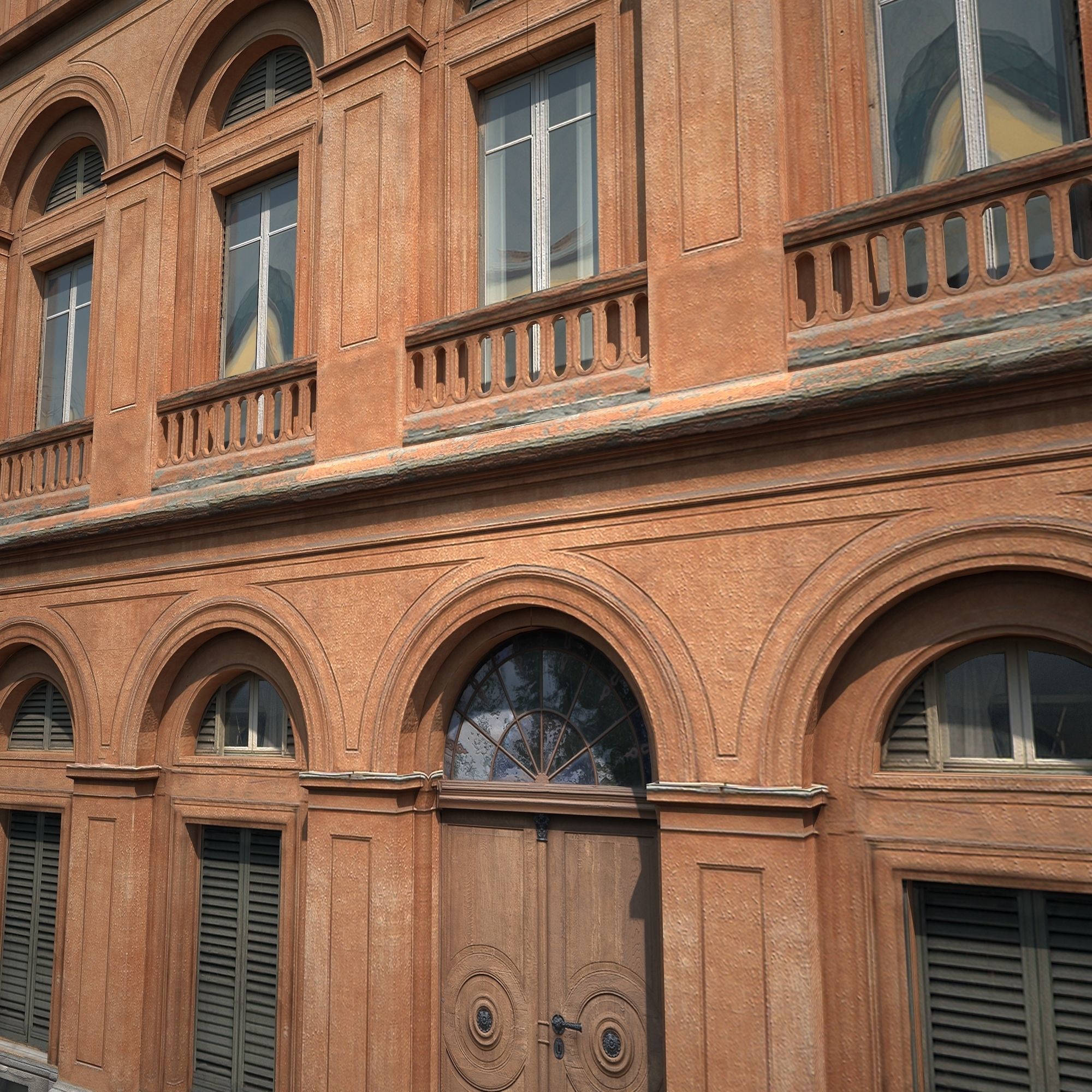 Building Facade 184 Low Poly Low-poly 3D model_11