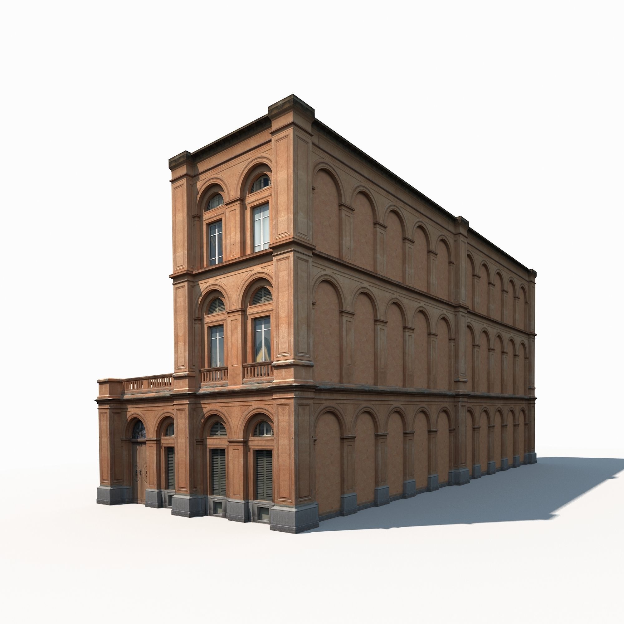 Building Facade 184 Low Poly Low-poly 3D model_8