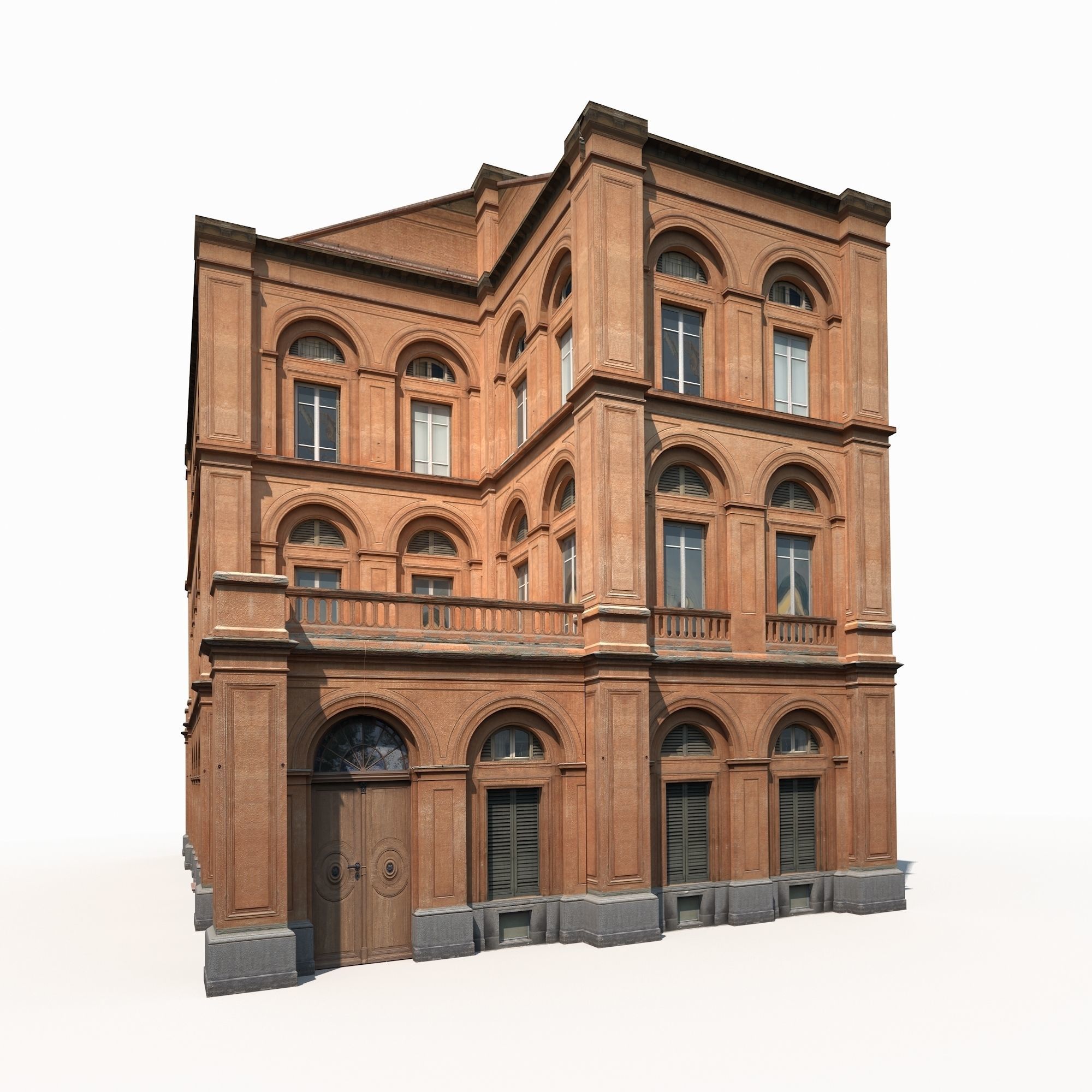 Building Facade 184 Low Poly Low-poly 3D model_7