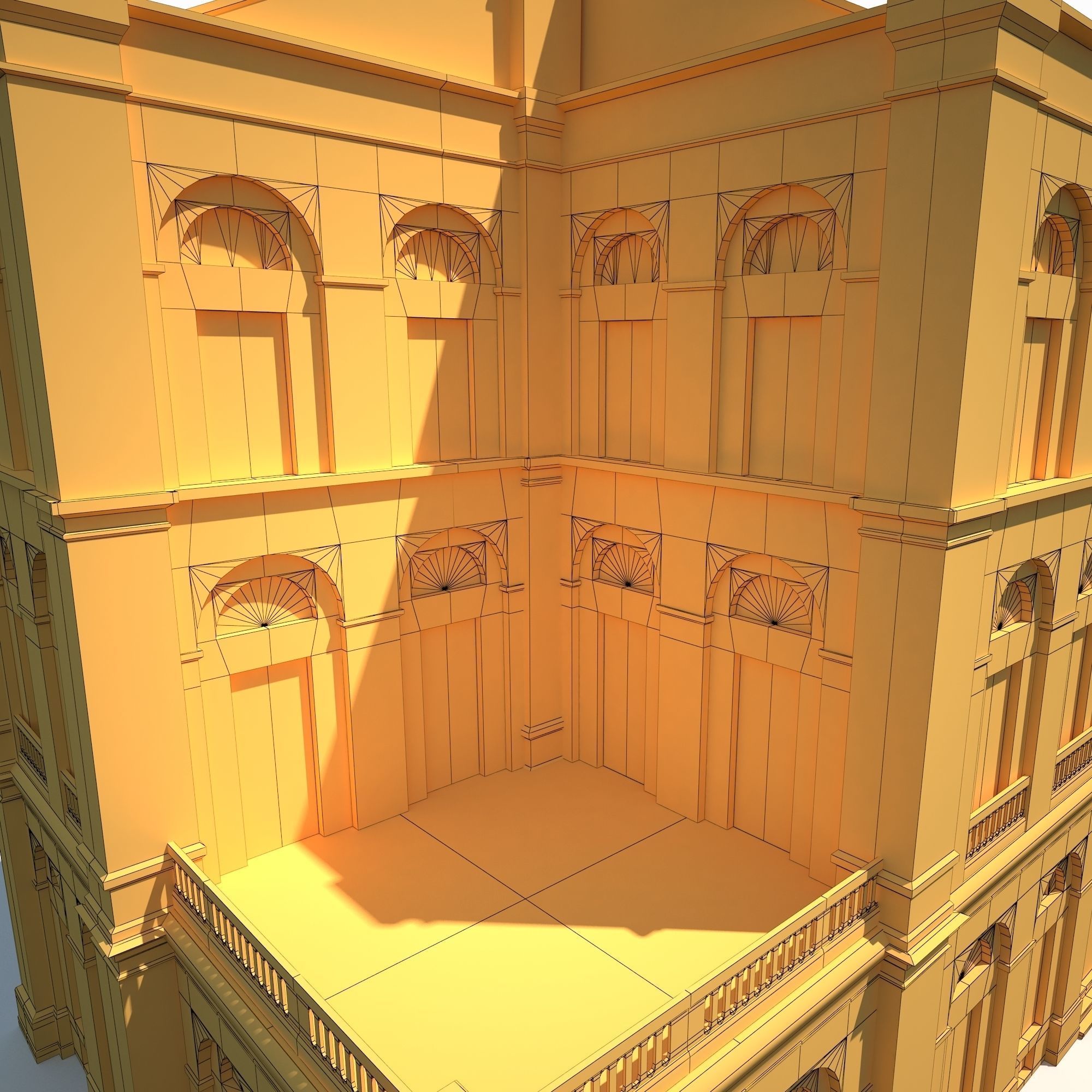 Building Facade 184 Low Poly Low-poly 3D model_6