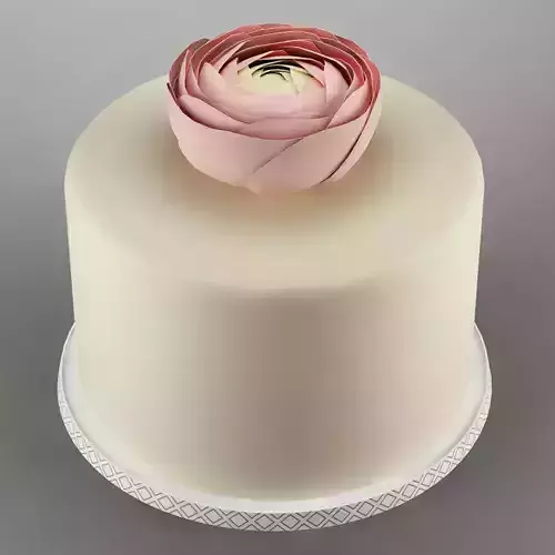 Cake 30 with flower 3D model