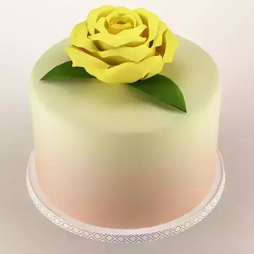 Cake 31 with flower 3D model 3D model