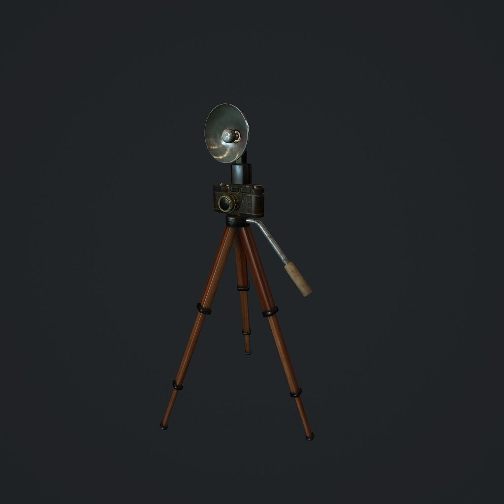 Old Photo Camera pbr Low-poly 3D model