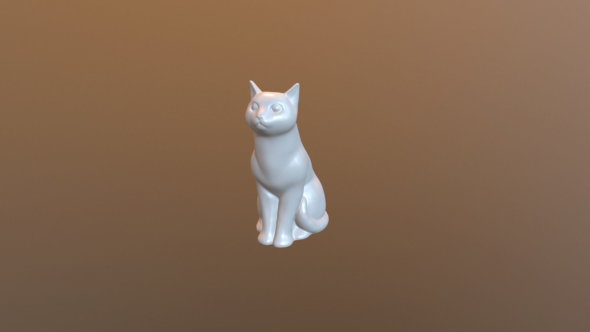 Sitting cat  3D print model_0