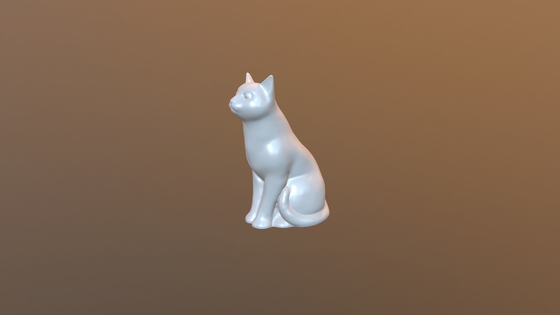 Sitting cat  3D print model_1