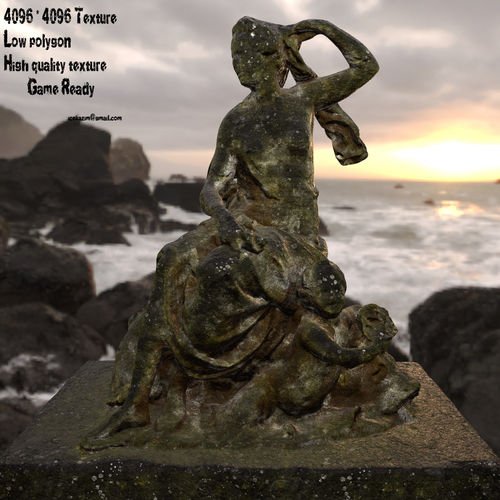 old statue Low-poly 3D model