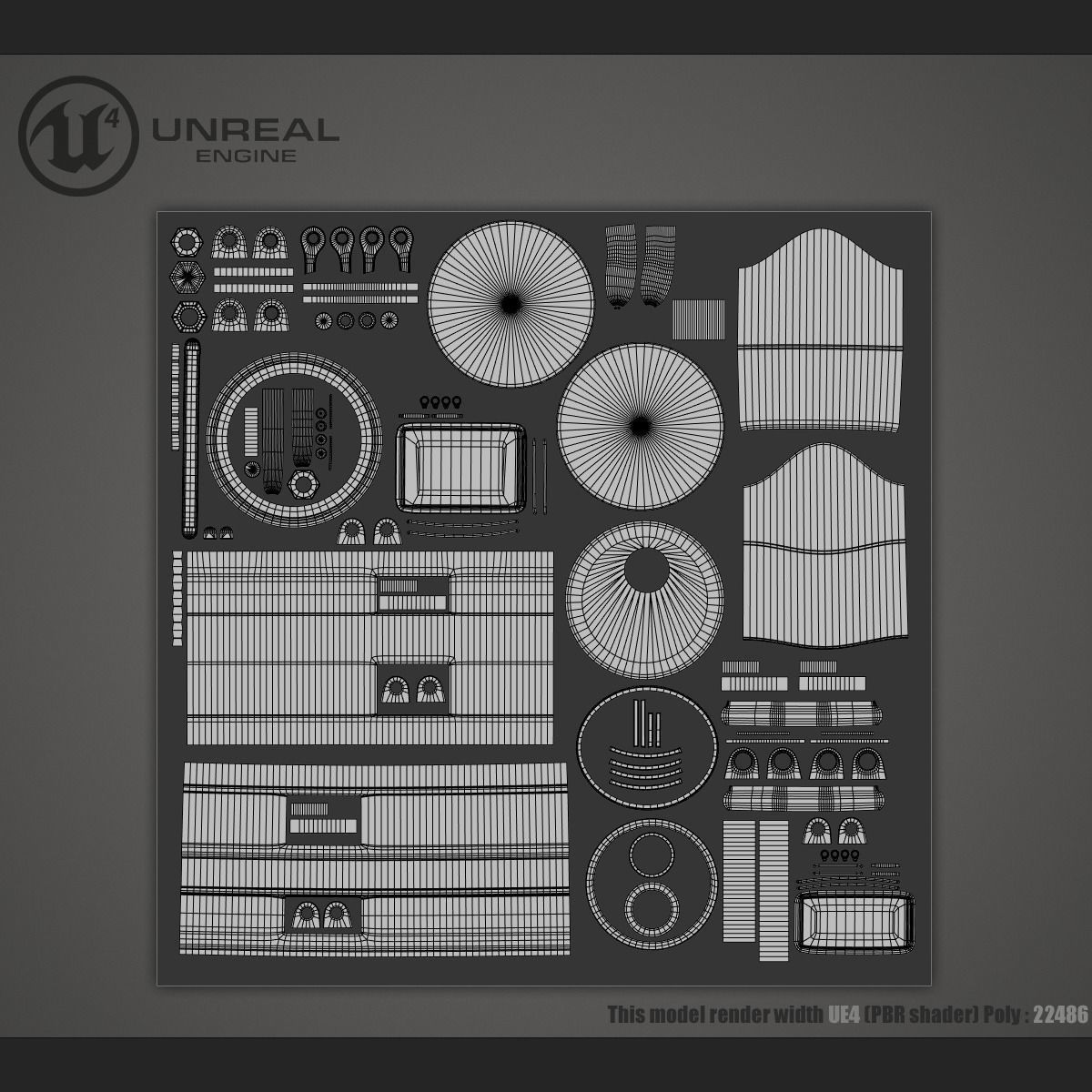 Firewood Stove Low-poly 3D model_10