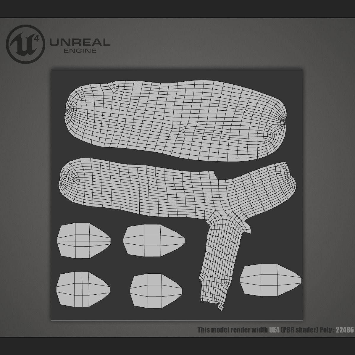 Firewood Stove Low-poly 3D model_12