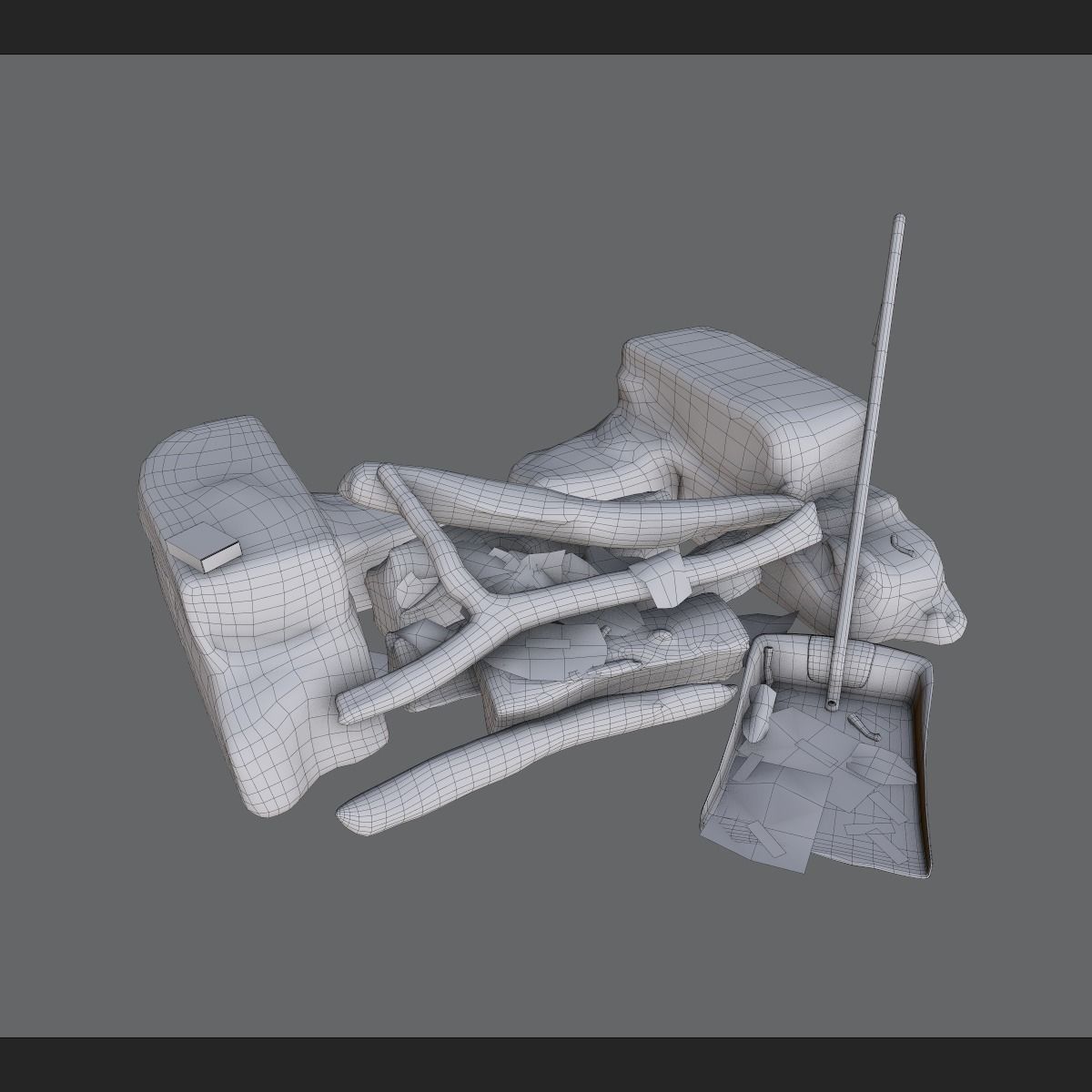 Firewood Stove Low-poly 3D model_9