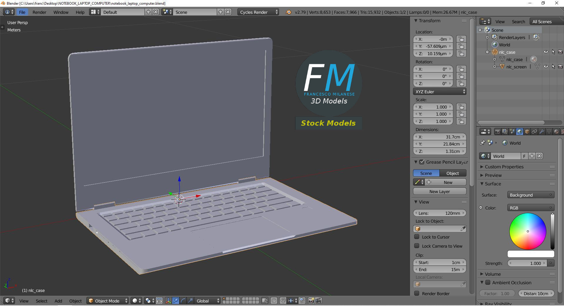 Notebook laptop computer 3D model_9