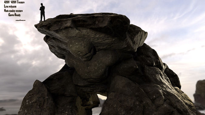 old skull cave Low-poly 3D model