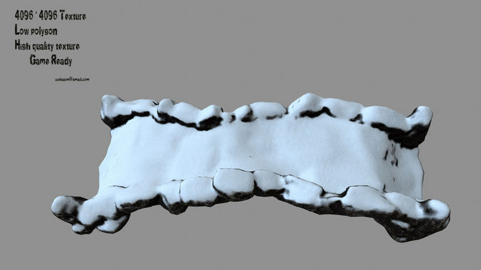 snow old bridge 1 Low-poly 3D model