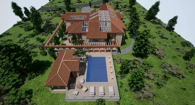Spanish Modern Modular Villa Assets - Constructive Kit Low-poly 3D model