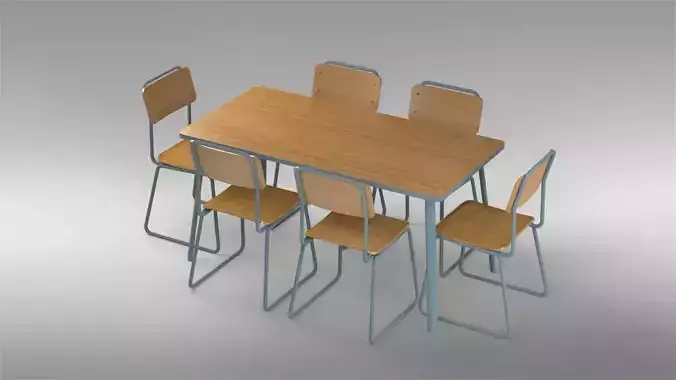 DINING TABLE - CHAIR 3D print model