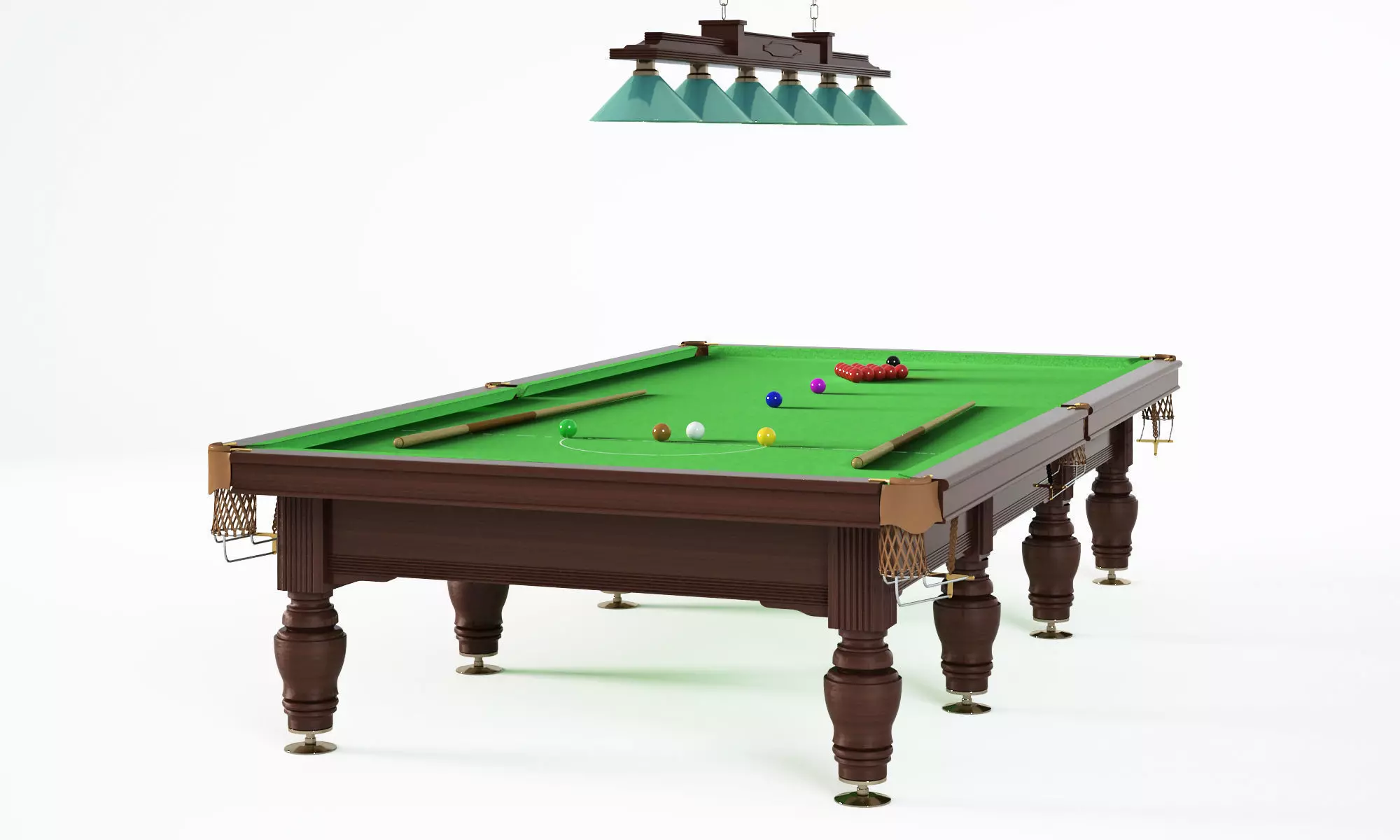 Snooker billiard table 3D model_0