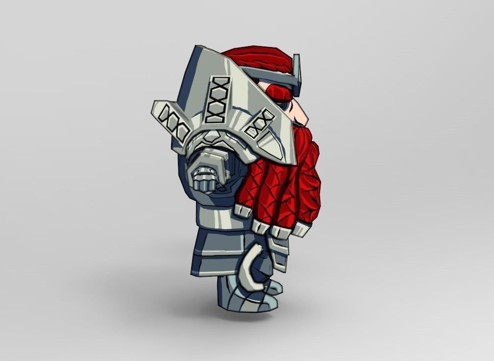 Dwarf fighter Low-poly 3D model_2