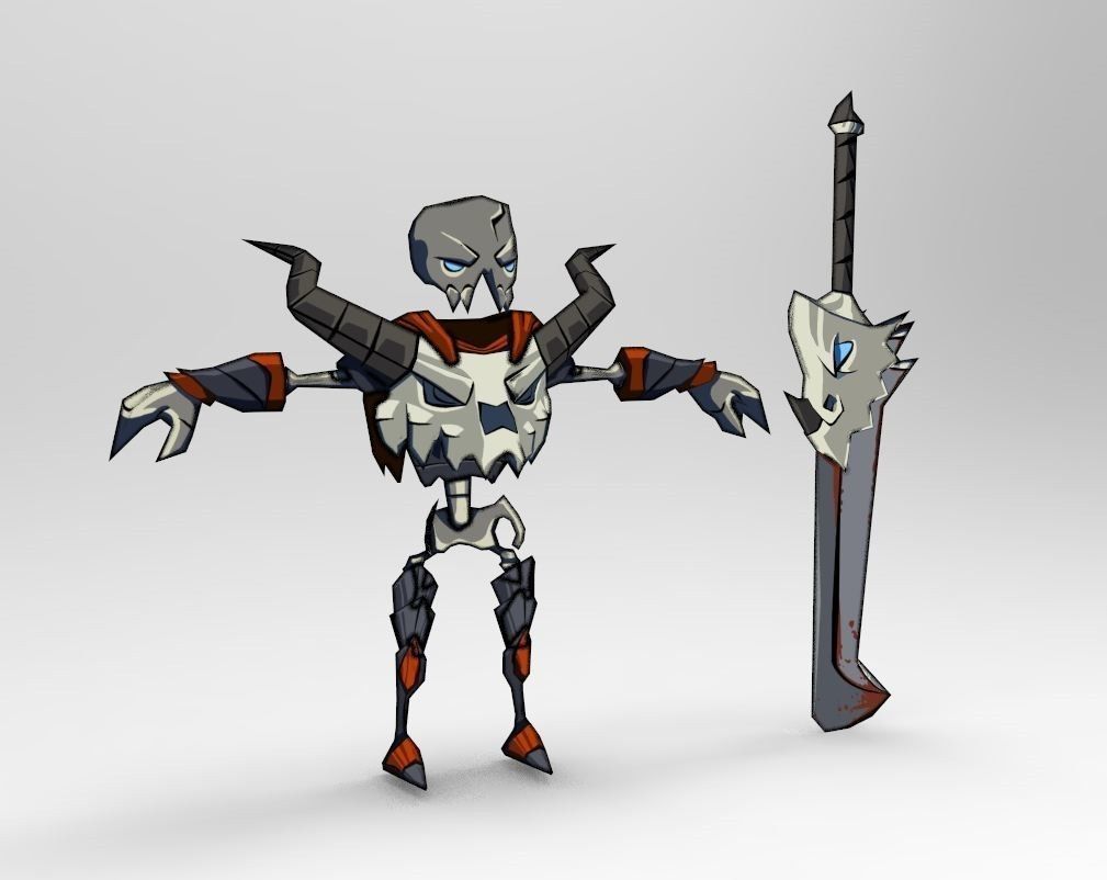 Fallen Knight Low-poly 3D model_1